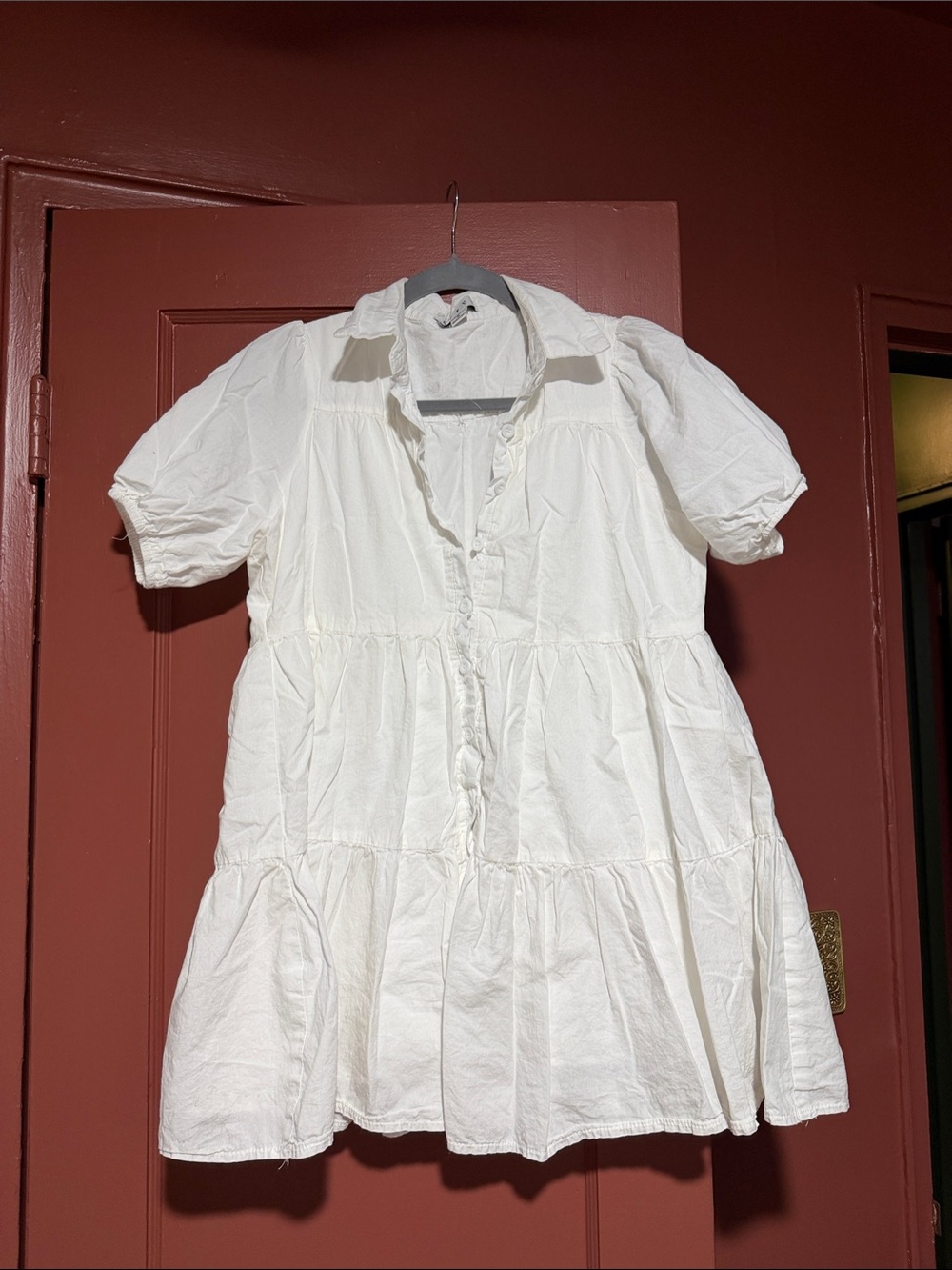 HYFVE White Button-Front Tiered Dress